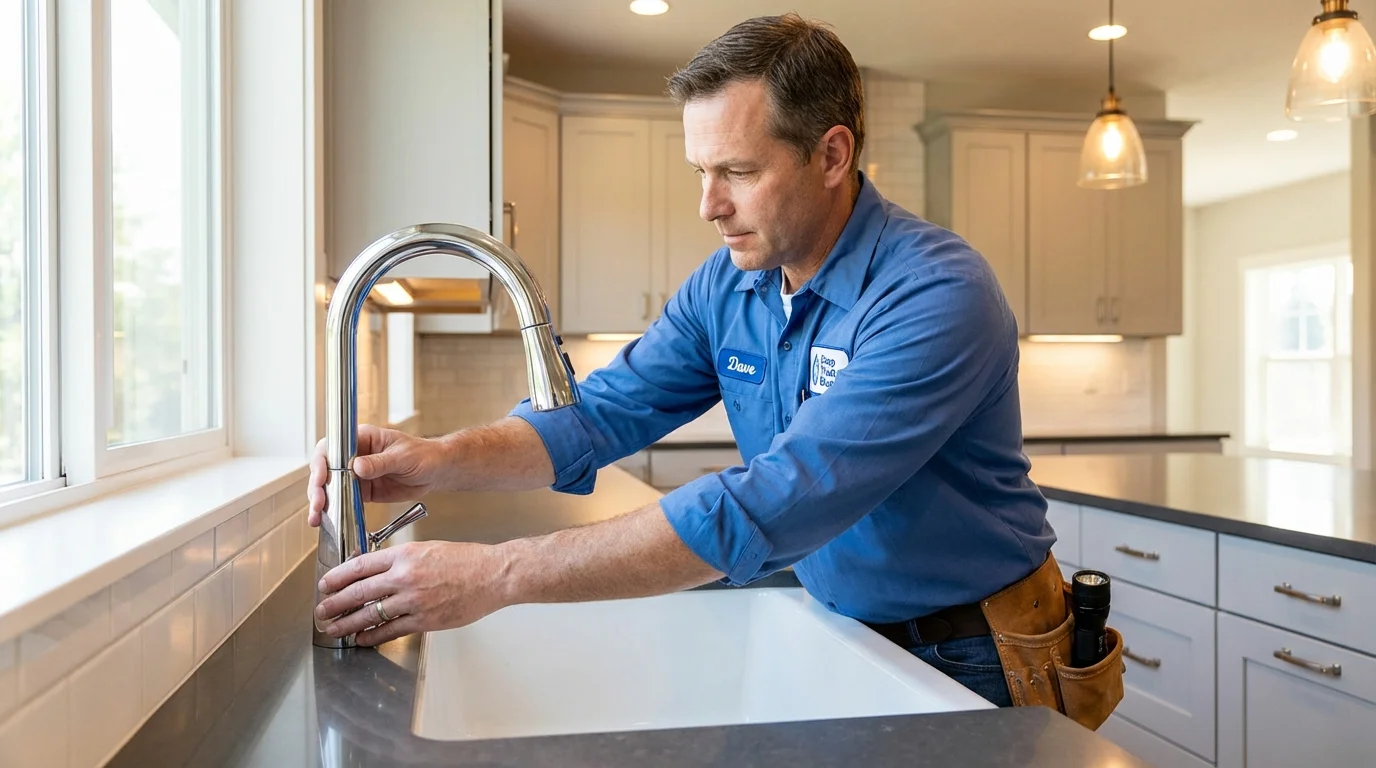 Kitchen faucet installation by Johns Plumbing LLC in Linton